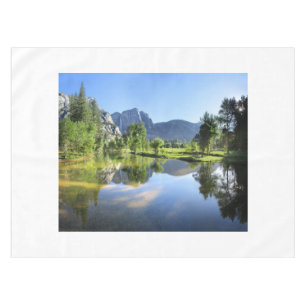 Yosemite Falls from Merced River - Yosemite Valley Tablecloth