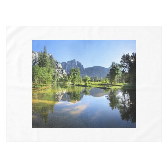 Yosemite Falls from Merced River - Yosemite Valley Tablecloth (Front (Horizontal))