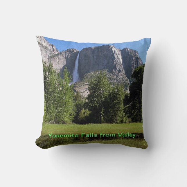 Yosemite Falls from Valley in California Cushion (Front)