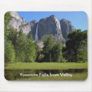 Yosemite Falls from Valley in California Mouse Mat
