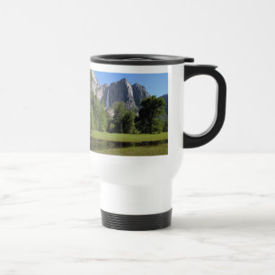 Yosemite Falls from Valley in California Travel Mug