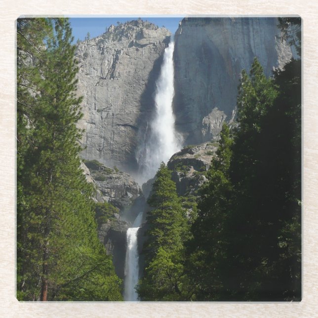 Yosemite Falls II from Yosemite National Park Glass Coaster (Front)
