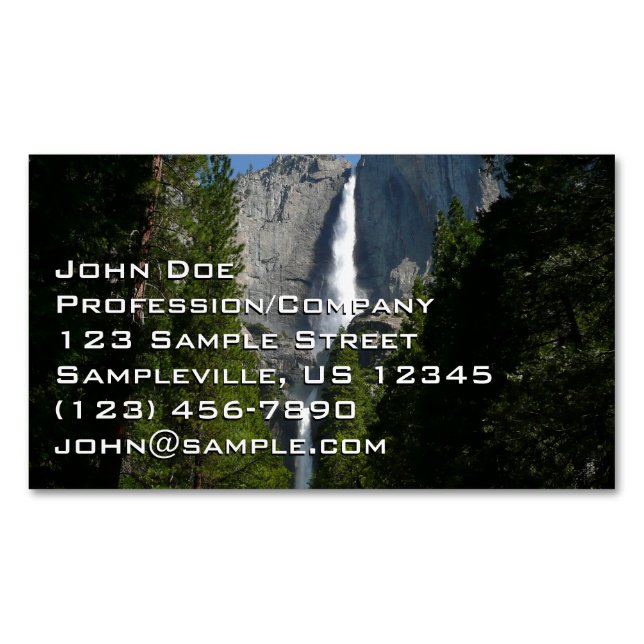 Yosemite Falls II from Yosemite National Park Magnetic Business Card (Front)