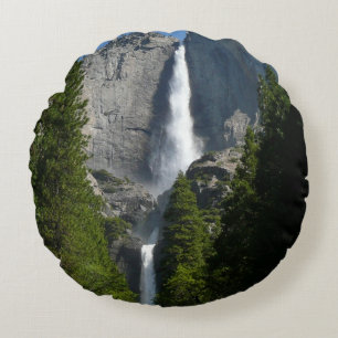 Yosemite Falls II from Yosemite National Park Round Cushion