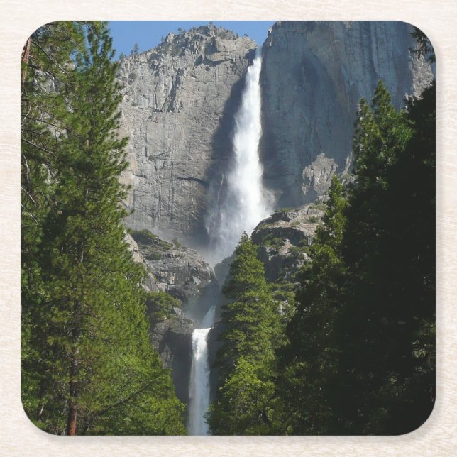 Yosemite Falls II from Yosemite National Park Square Paper Coaster (Front)