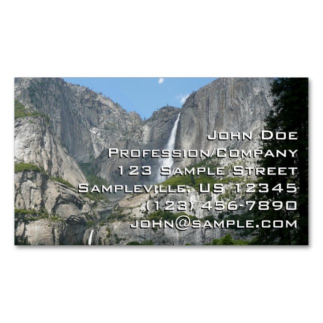 Yosemite Falls III from Yosemite National Park Magnetic Business Card (Front)