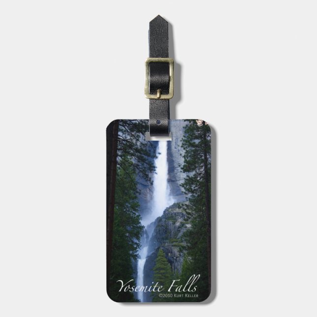 Yosemite Falls Nature Photography Luggage Tag (Front Vertical)