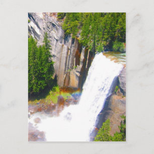 yosemite falls rainbow postcard