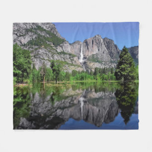 Yosemite Falls Reflection Fleece Blanket