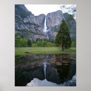 yosemite falls reflection poster