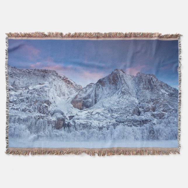 Yosemite Falls Sunrise Throw Blanket (Front)