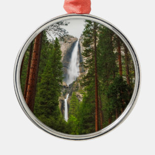 Yosemite Falls through the Forest Metal Tree Decoration