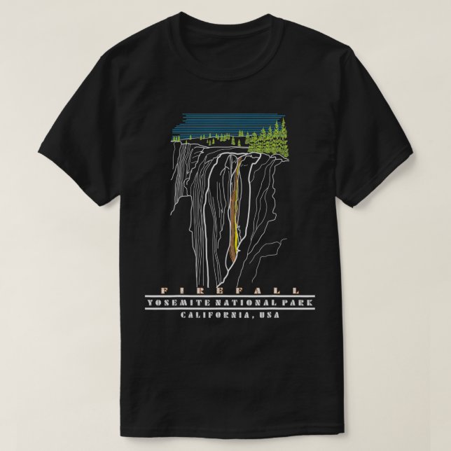 Yosemite Firefall California USA Horsetail Falls S T-Shirt (Design Front)