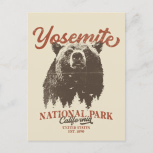 Yosemite Grizzly Bear California National Park Postcard