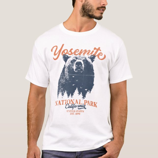 Yosemite Grizzly Bear California National Park T-Shirt (Front)