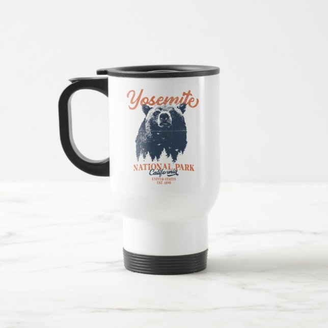 Yosemite Grizzly Bear California National Park Travel Mug (Left)