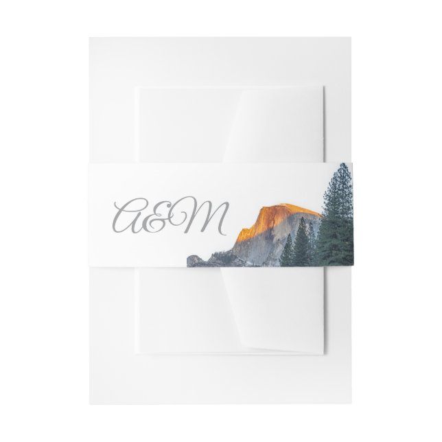 Yosemite Half Dome Sunset Wedding Invitation Belly Band (Front Example)