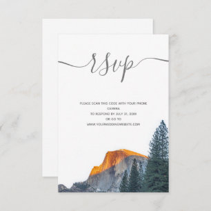 Yosemite Half Dome Sunset Wedding RSVP Enclosure Card
