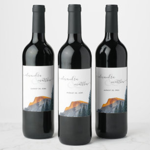Yosemite Half Dome Sunset Wine Label