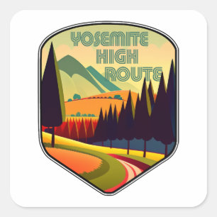 Yosemite High Route Colours Square Sticker