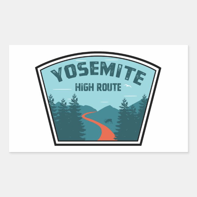 Yosemite High Route Rectangular Sticker (Front)