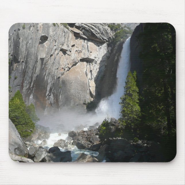 Yosemite Lower Falls at Lower Yosemite Falls Trail Mouse Mat (Front)