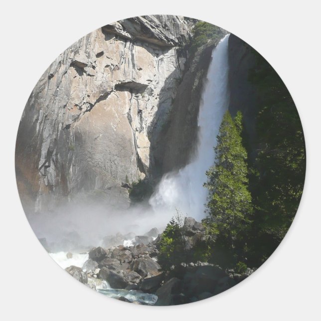 Yosemite Lower Falls from Yosemite National Park Classic Round Sticker (Front)