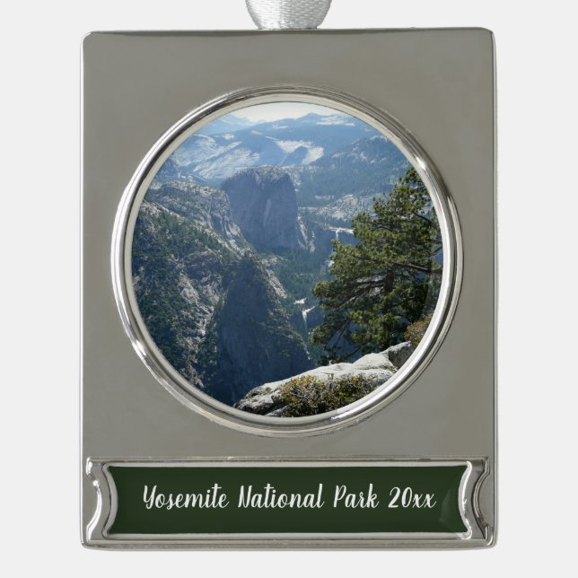Yosemite Mountain View in Yosemite National Park Silver Plated Banner Ornament (Front)