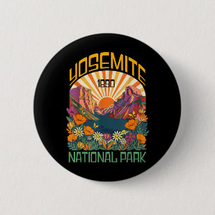 Yosemite National Park 1890 Retro Vintage Trail 6 Cm Round Badge