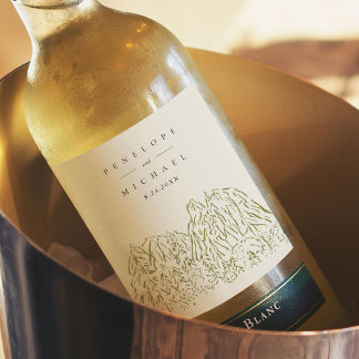 Yosemite National Park Art Wedding Wine Label