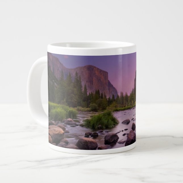 Yosemite National Park at Dusk Large Coffee Mug (Front Left)