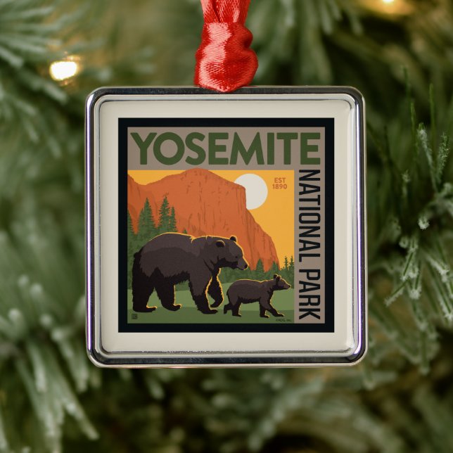 Yosemite National Park | Bear Family Metal Tree Decoration (Tree)