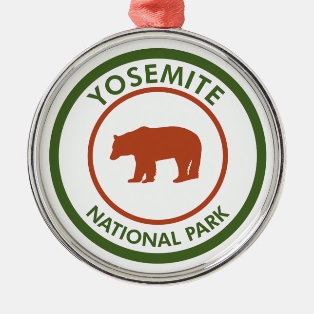 Yosemite National Park Bear Metal Tree Decoration (Front)