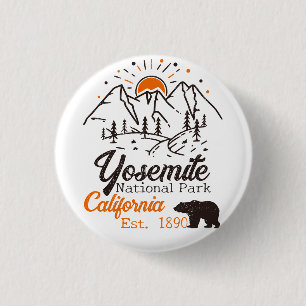 Yosemite National Park Bear Minimalist Mountain 3 Cm Round Badge