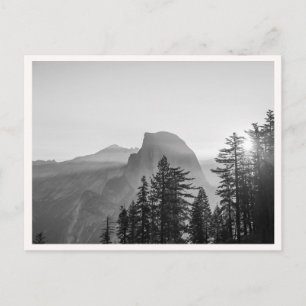 Yosemite National Park Black & White Sunset Postcard