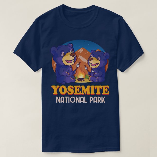 Yosemite National Park California Black Bear Vinta T-Shirt (Design Front)