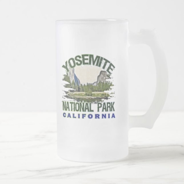 Yosemite National Park, California Frosted Glass Beer Mug (Right)