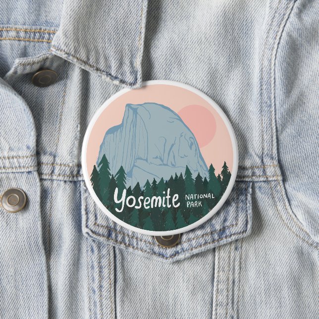 Yosemite National Park California Half Dome 10 Cm Round Badge (In Situ)