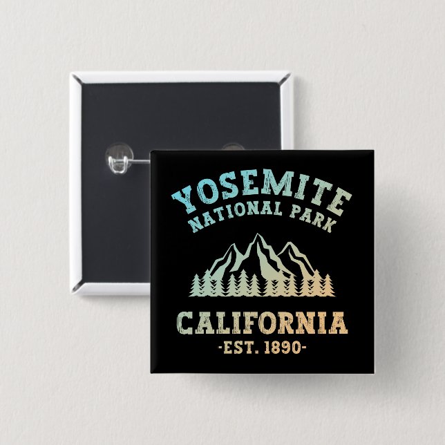 Yosemite National Park California Hiking Gradient 15 Cm Square Badge (Front & Back)