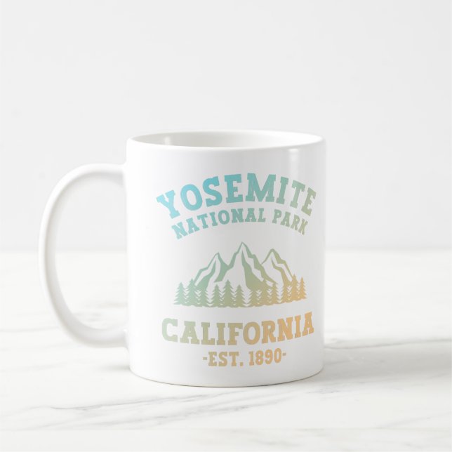 Yosemite National Park California Hiking Gradient Coffee Mug (Left)