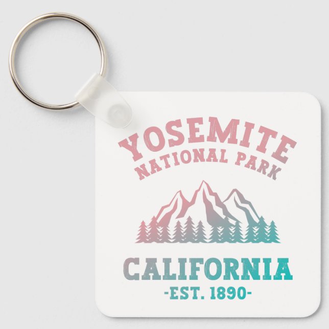 Yosemite National Park California Hiking Gradient Key Ring (Front)