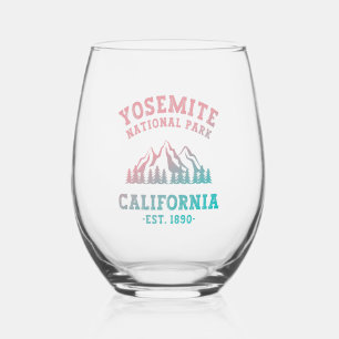 Yosemite National Park California Hiking Gradient Stemless Wine Glass