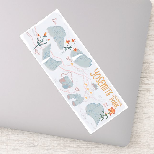 Yosemite National Park California Illustrated Map (Detail)