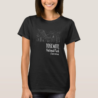Yosemite National Park California Line Illustratio T-Shirt