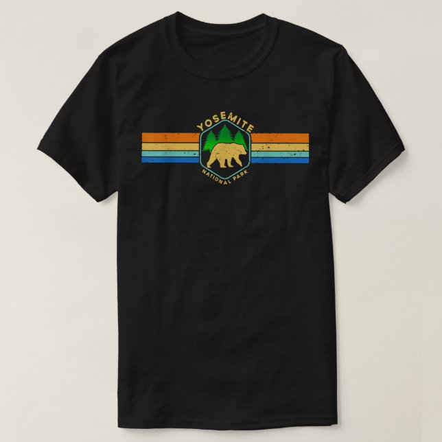 Yosemite National Park California Nature Bear Hike T-Shirt (Design Front)