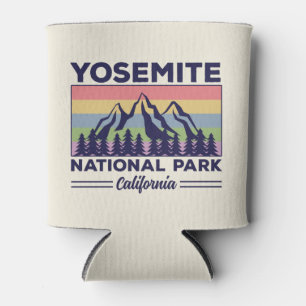 Yosemite National Park California Retro Hiking Can Cooler