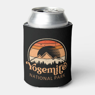 Yosemite National Park California Retro Hiking Can Cooler