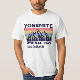 Yosemite National Park California Retro Hiking  T-Shirt