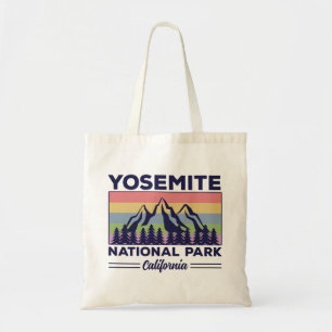 Yosemite National Park California Retro Hiking Tote Bag