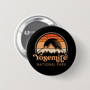 Yosemite National Park California Retro Vintage 6 Cm Round Badge